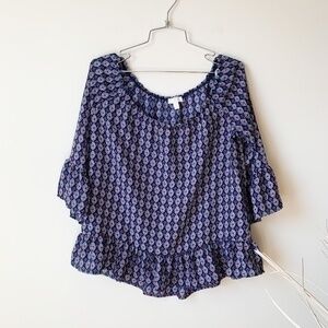 3/$25 C. Wonder Blue Peplum Blouse sz S